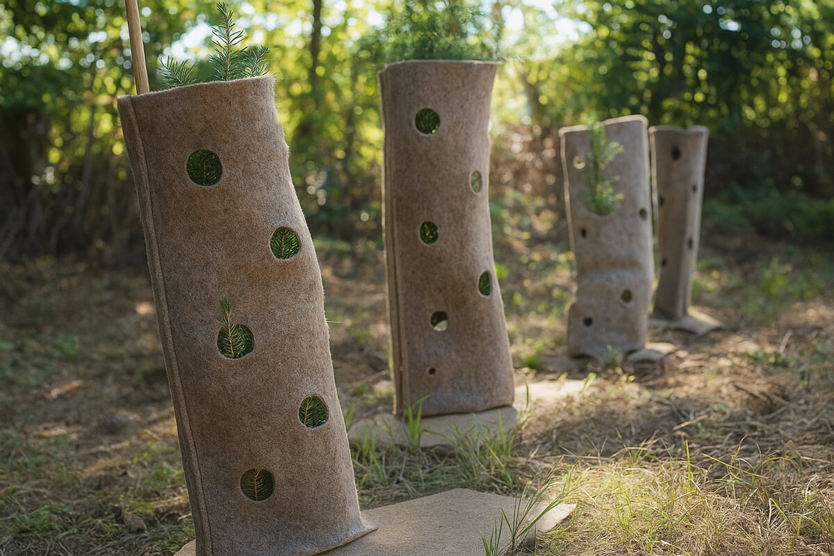 Manchon en laine de mouton biodégradable : une solution naturelle pour protéger vos plantations en Valais